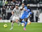 Juventus' Adrien Rabiot in action with Napoli's Victor Osimhen on April 23, 2023