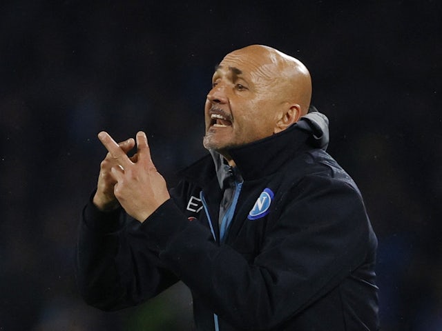 Napoli coach Luciano Spalletti reacts on April 18, 2023