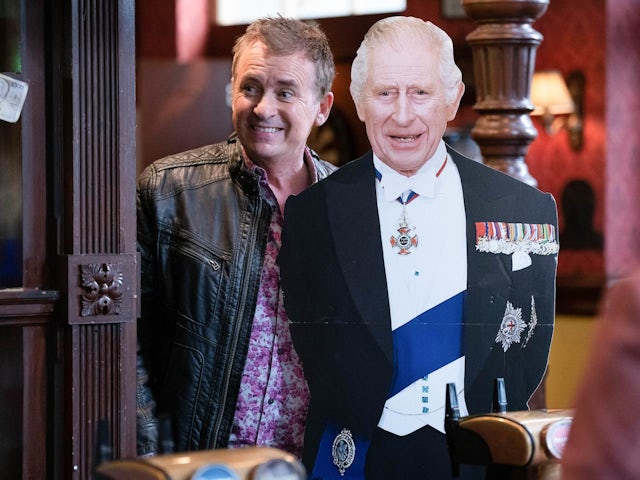 Alfie and King Charles on EastEnders on May 1, 2023