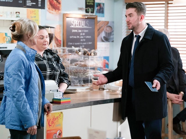 Kathy and Callum on EastEnders on April 27, 2023