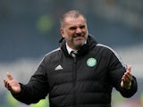 Celtic manager Ange Postecoglou celebrates after the match on April 30, 2023