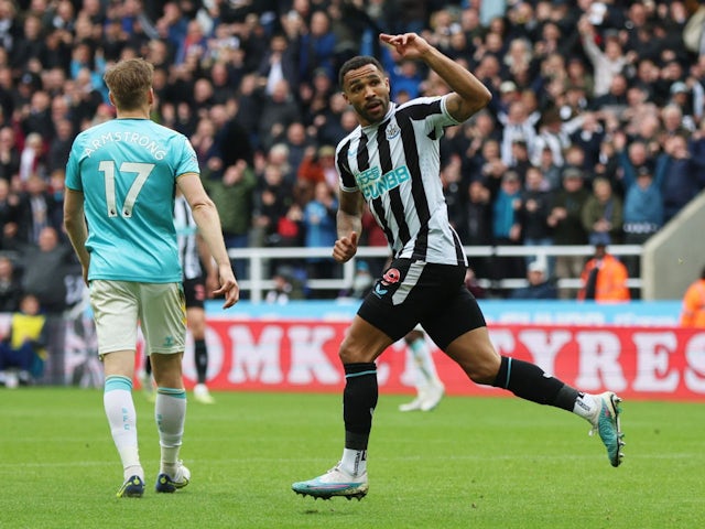  Newcastle United's Callum Wilson celebrates scoring their first goal on April 30, 2023