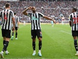 Newcastle United's Callum Wilson celebrates scoring their third goal on April 30, 2023