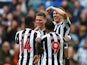  Newcastle United's Sven Botman and teammates celebrate their second goal an own goal scored by Southampton's Theo Walcott on April 30, 2023