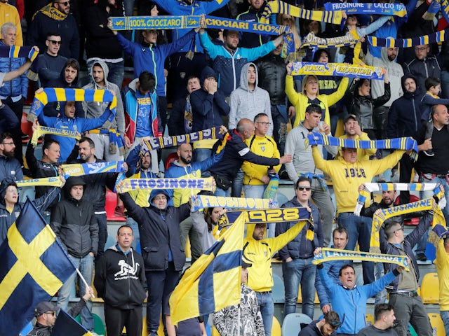 Frosinone fans before a match in 2019