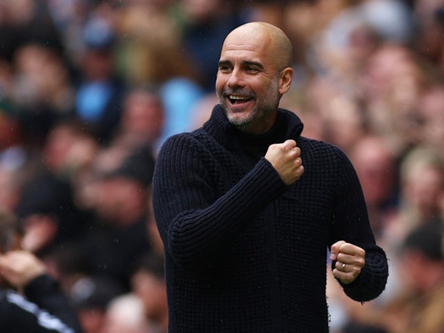 Manchester City manager Pep Guardiola reacts on May 6, 2023