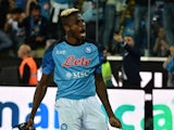 Napoli's Victor Osimhen celebrates scoring on May 4, 2023