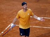 Andy Murray reacts at the Italian Open on May 10, 2023