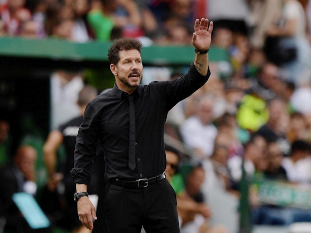 Atletico Madrid coach Diego Simeone reacts on May 14, 2023