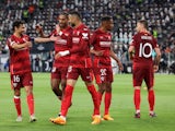 Sevilla's Youssef En-Nesyri celebrates scoring against Juventus on May 11, 2023