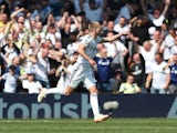 Rasmus Kristensen celebrates scoring for Leeds United on May 13, 2023