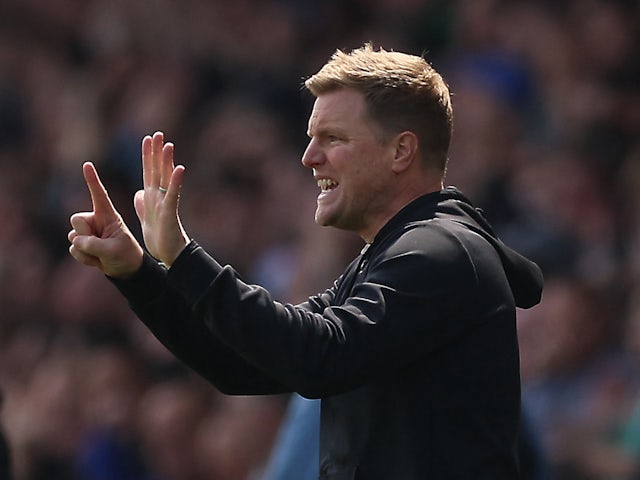 Newcastle United manager Eddie Howe reacts on May 13, 2023