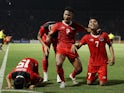 Indonesia players celebrate their second goal on May 16, 2023