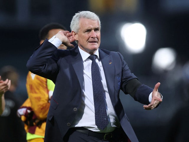 Bradford City manager Mark Hughes after the match on May 14, 2023