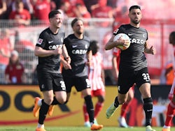 SC Freiburg's Vincenzo Grifo celebrates scoring their second goal on May 13, 2023