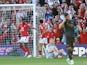 Taiwo Awoniyi celebrates scoring for Nottingham Forest on May 20, 2023