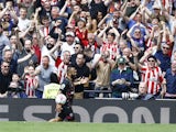 Brentford's Bryan Mbeumo celebrates scoring against Tottenham Hotspur on May 20, 2023
