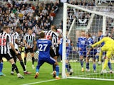 Newcastle United's Bruno Guimaraes misses a chance to score on May 22, 2023
