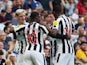 Newcastle United's Anthony Gordon celebrates scoring against Chelsea on May 28, 2023