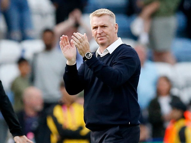 Leicester City manager Dean Smith looks dejected after being relegated from the Premier League on May 28, 2023