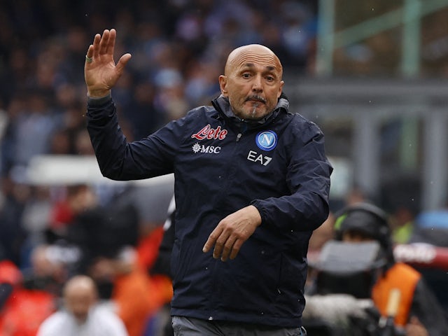 Napoli coach Luciano Spalletti reacts on May 21, 2023