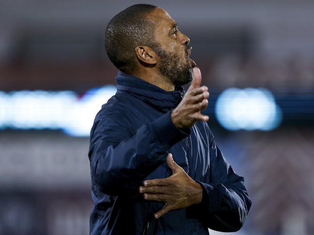 Colorado Rapids head coach Robin Fraser gestures to his team on May 25, 2023