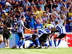 Sheffield Wednesday's Josh Windass celebrates scoring their first goal on May 29, 2023