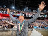 Napoli coach Luciano Spalletti celebrates winning Serie A after the match on June 4, 2023