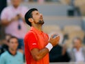 Novak Djokovic in action at the French Open on June 2, 2023