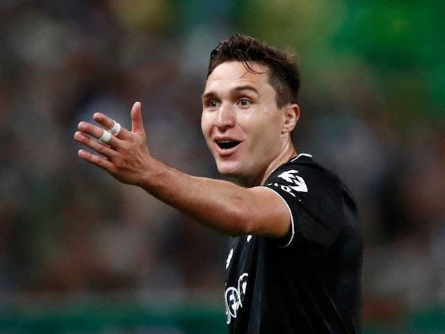 Juventus' Federico Chiesa reacts on April 20, 2023