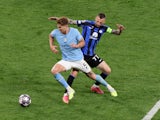 Manchester City's John Stones in action with Inter Milan's Marcelo Brozovic on June 10, 2023