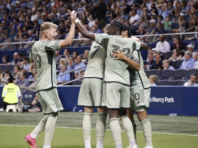 Los Angeles FC celebrating the goal with team-mates on June 18, 2023
