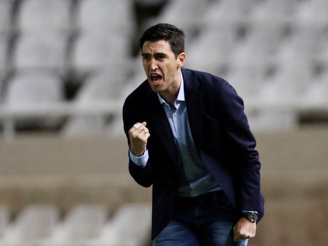AEK Larnaca coach Andoni Iraola during the match on October 25, 2018