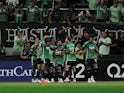 Austin FC midfielder Ethan Finlay (13) celebrates with teammates after scoring a goal on June 21, 2023