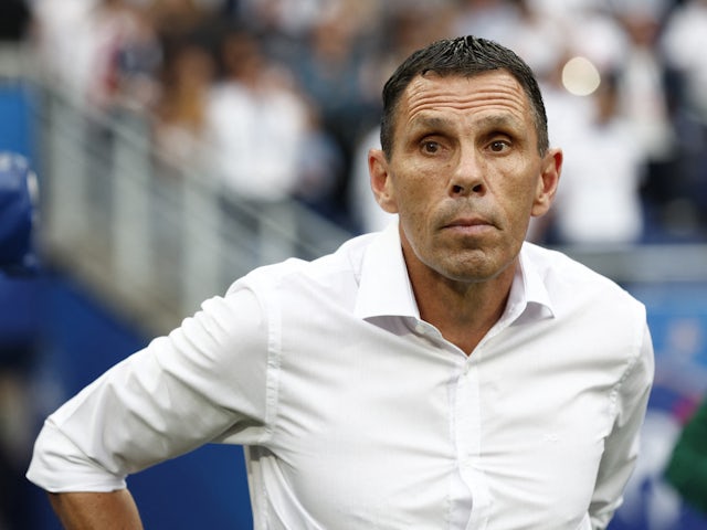 Greece coach Gustavo Poyet before the match on June 19, 2023
