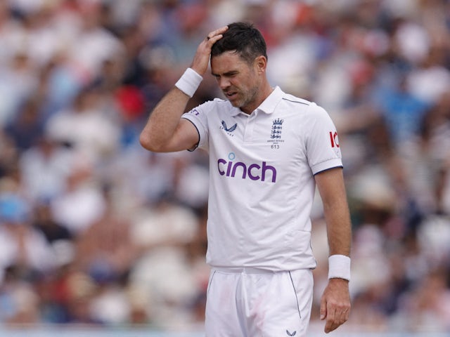 England bowler James Anderson during first Ashes Test against Australia in June 2023.