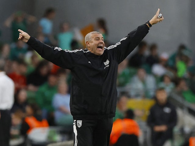 Gibraltar coach Julio Cesar Ribas reacts on June 19, 2023