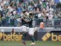 Palmeiras' Gustavo Gomez celebrates scoring a goal on June 25, 2023