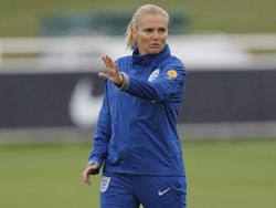 England Women manager Sarina Wiegman during training on June 20, 2023
