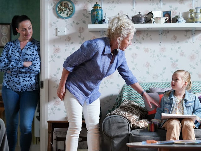 Sonia, Lisa and Peggy on EastEnders on July 10, 2023