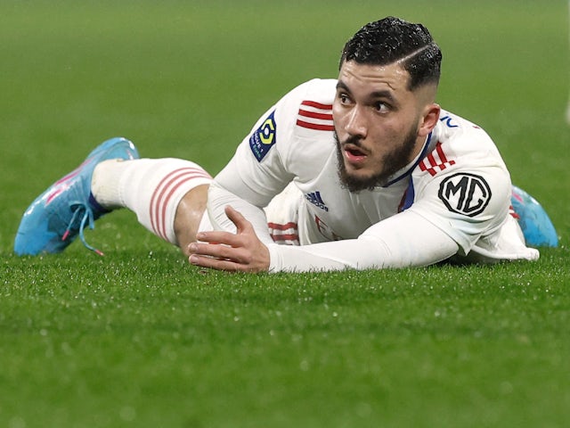 Rayan Cherki in action for Lyon in February 2022