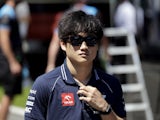 Yuki Tsunoda arrives for the Austrian GP on June 29, 2023