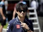 Yuki Tsunoda arrives for the Austrian GP on June 29, 2023