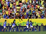 Brazil Women's Gabi Nunes celebrates scoring their first goal with teammates on July 2, 2023