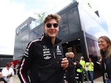 George Russell arrives at the British GP on July 6, 2023