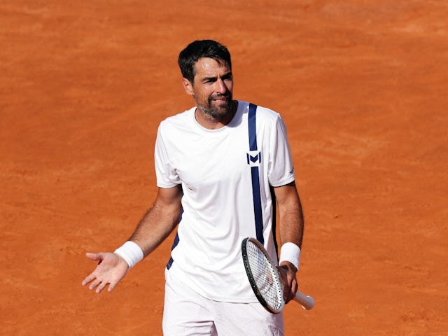Jeremy Chardy reacts at the Italian Open in May 2023