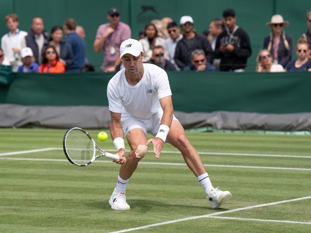 Jordan Thompson in action at Wimbledon on July 3, 2023