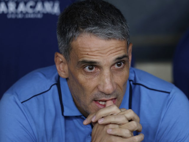 O técnico do Fortaleza, Juan Pablo Voevoda, antes da partida de 1º de julho de 2023