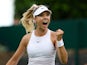 Katie Boulter reacts at Wimbledon on July 5, 2023