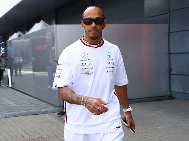 Lewis Hamilton arrives at the British GP on July 6, 2023